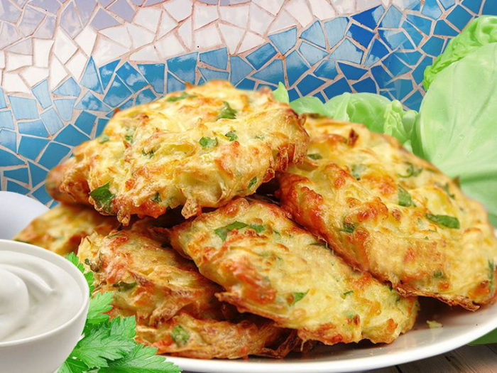 Капустные оладьи