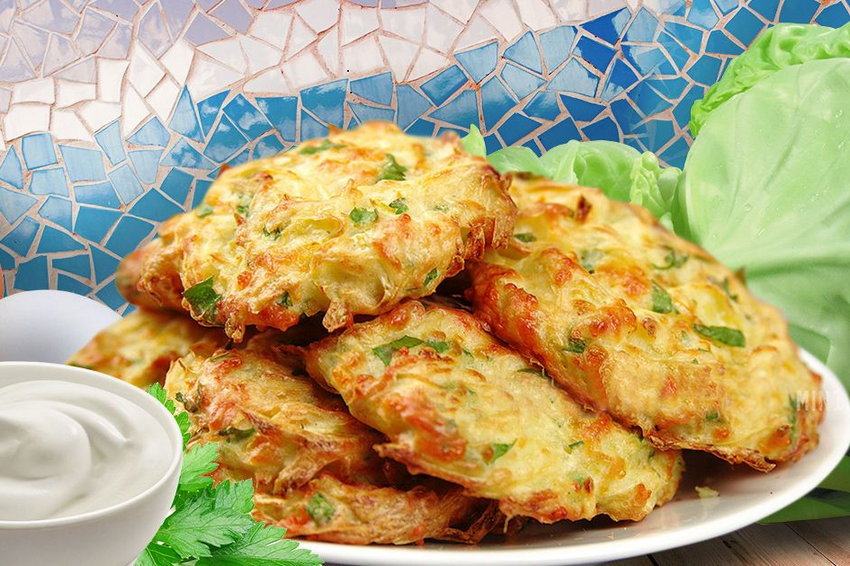 Капустные оладьи