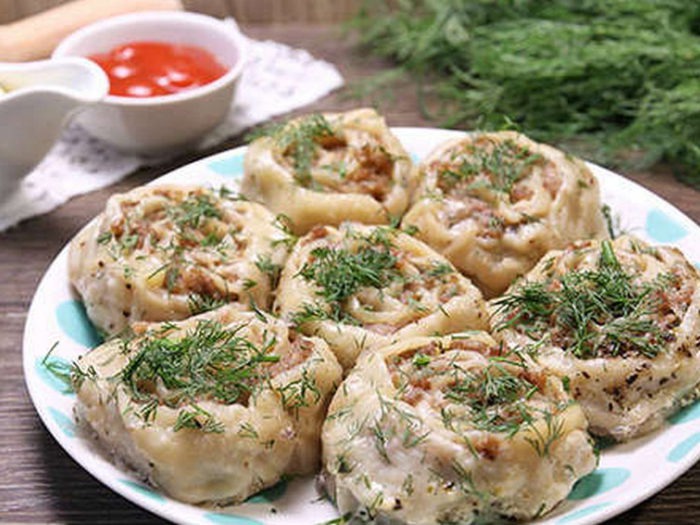 Ленивые пельмени на сковороде