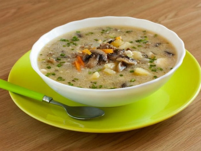 Постный кулеш с грибами