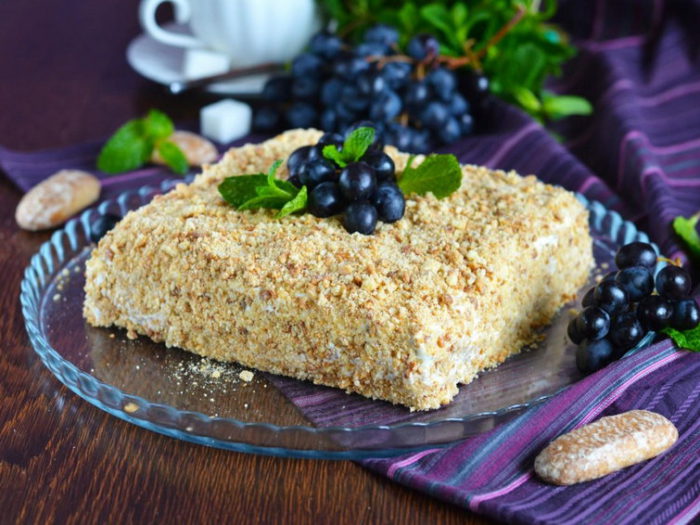 Рецепт торта из печенья и сметаны