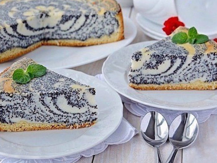 Пирог с творогом и маком