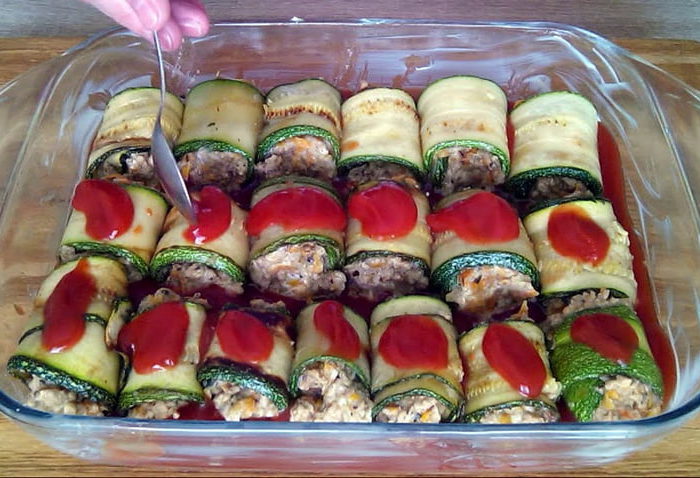 Мясные рулетики с цукини
