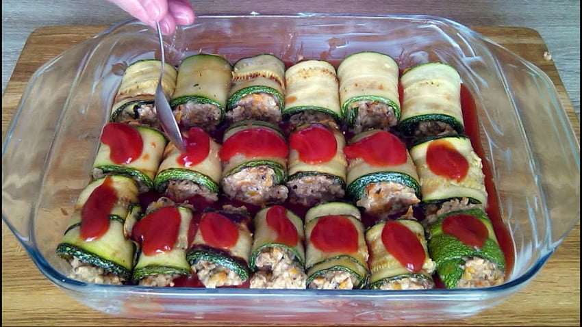 Мясные рулетики с цукини