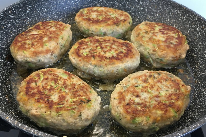 Котлеты из кабачков с фаршем