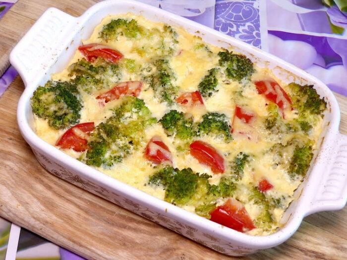 Запеканка с куриным филе и брокколи для диабетиков