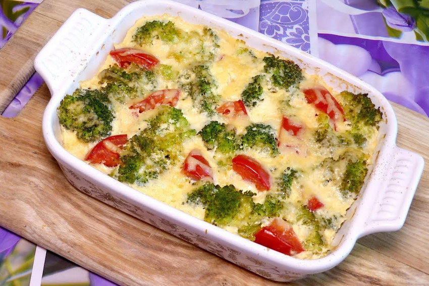 Запеканка с куриным филе и брокколи для диабетиков