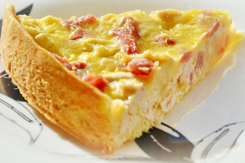 Как испечь киш с грибами, сыром и ветчиной
