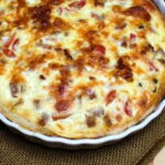 Заливной пирог с грибами и сыром