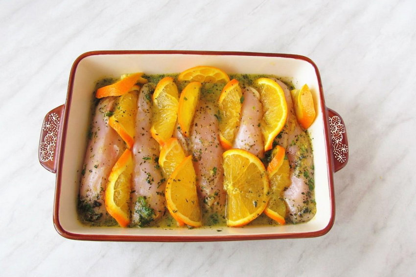 Курица с мандаринами