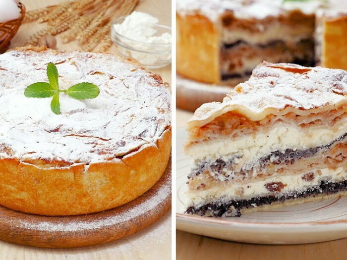 Балканский пирог с творогом и яблоками