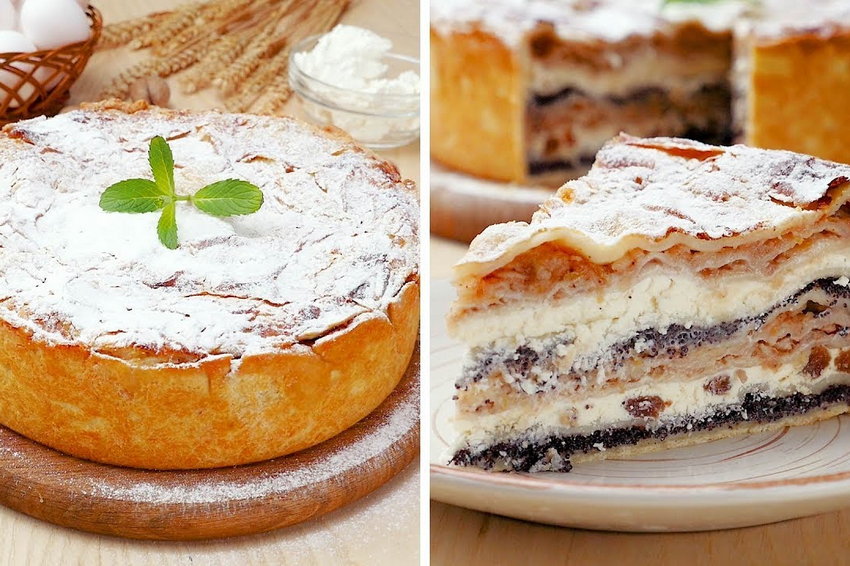 Балканский пирог с творогом и яблоками