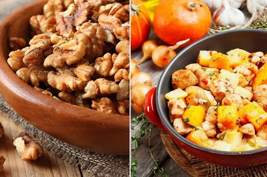 Инструкция по приготовлению курицы с тыквой и орехами