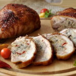 Фаршированные куриные окорочка с грибами